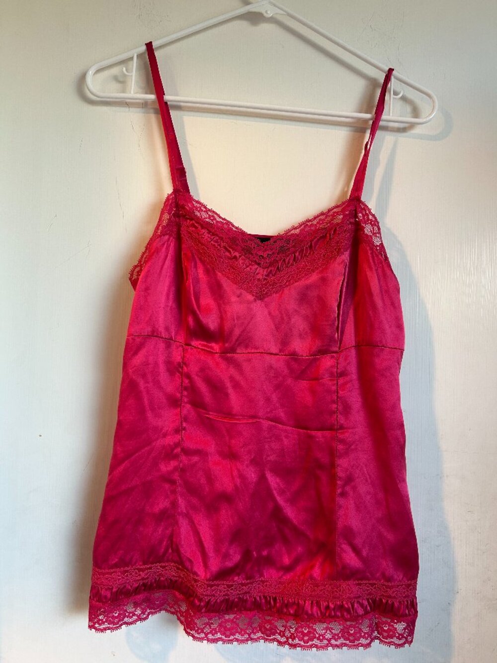 White House l Black Market - Hot Pink Silk Cami